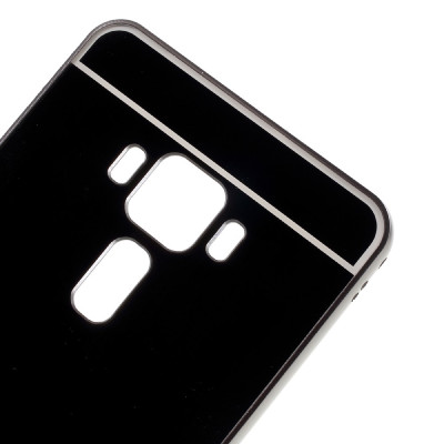 Други Бъмпъри за телефони Луксозен алуминиев бъмпър с твърд огледален гръб за Asus Zenfone 3 Deluxe 5.7 ZS570KL Z016D черен